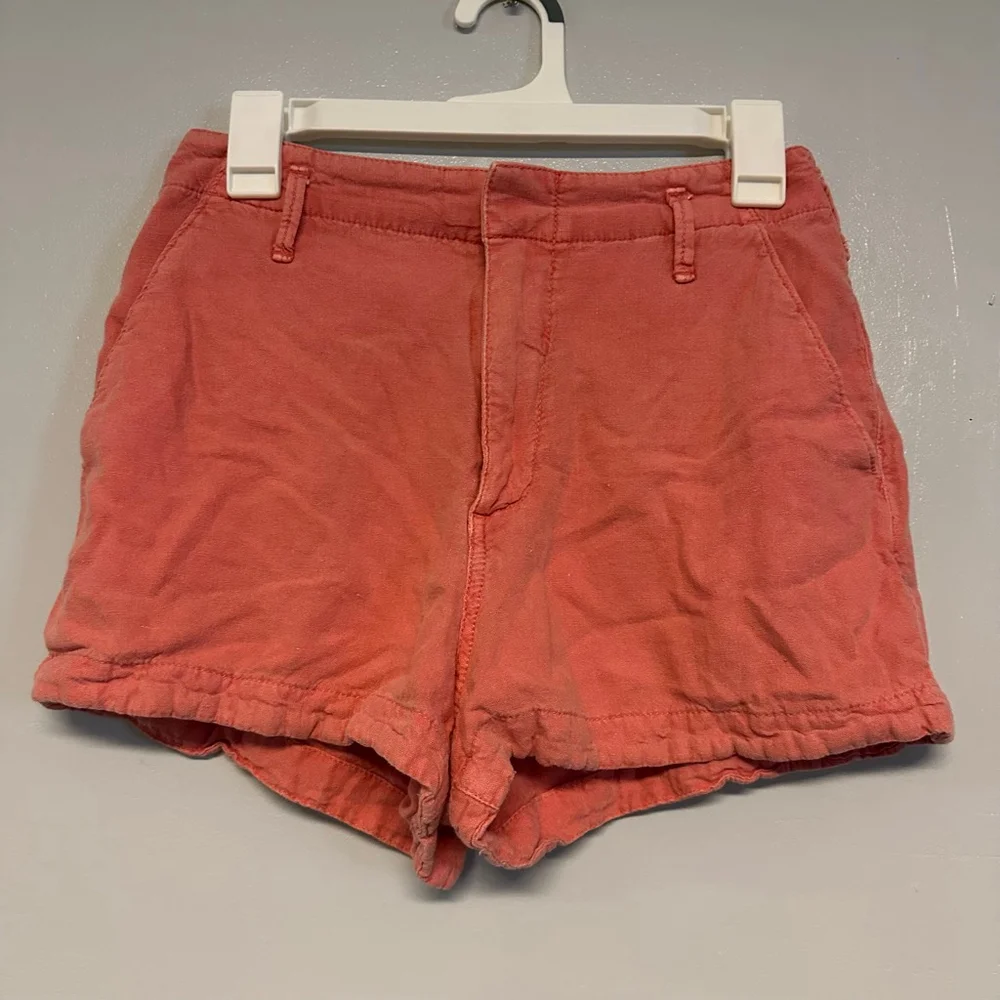 Women's Abercrombie & Fitch Coral High Waist Shorts Size small linen viscose